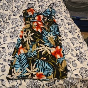 Rave Black and Orange Floral Mini Dress